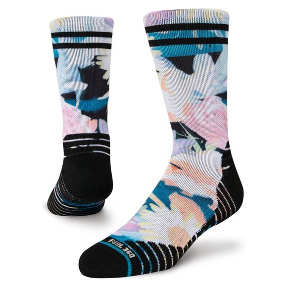 Stance Tendency Crew Socks A558A22TEN Blue Multicolor L Feel 360 Infiknit Black